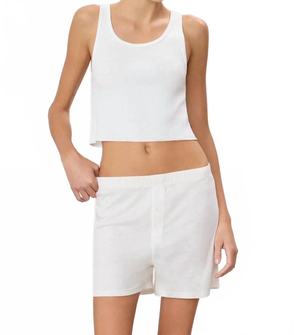 NEW ETERNE cropped scoop neck tank in cream
